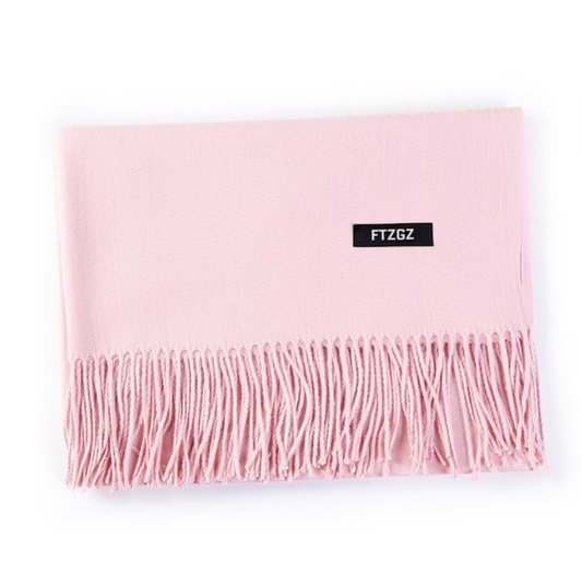 FTZGZ lady warm long pure color cozy women winter cashmere shawl scarf pashmina
