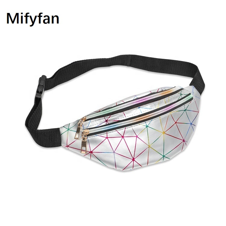 Mifyfan Waterproof Waist Bag Fanny Pack PU Leather Cross Body Hiking Bag