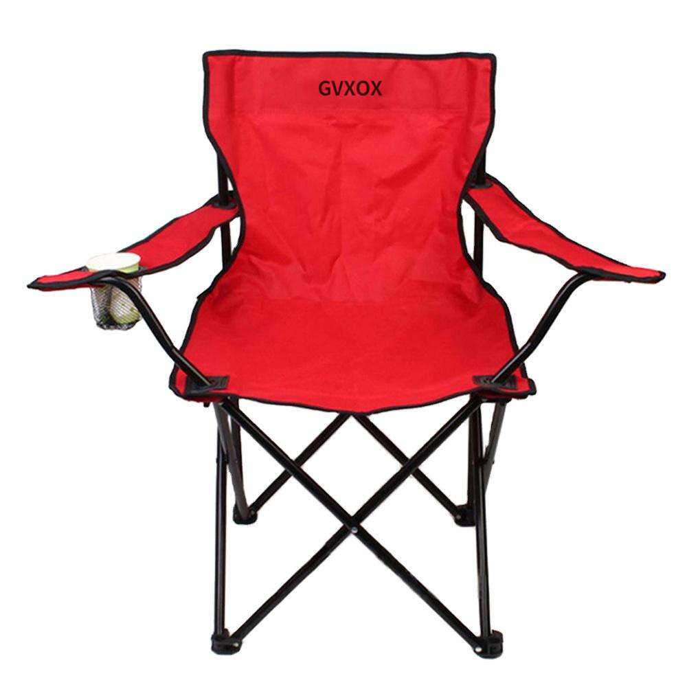 GVXOX Outdoor Furniture Camping Quad Folding Chairs with Hard Armrest Lightweight Beach Chair