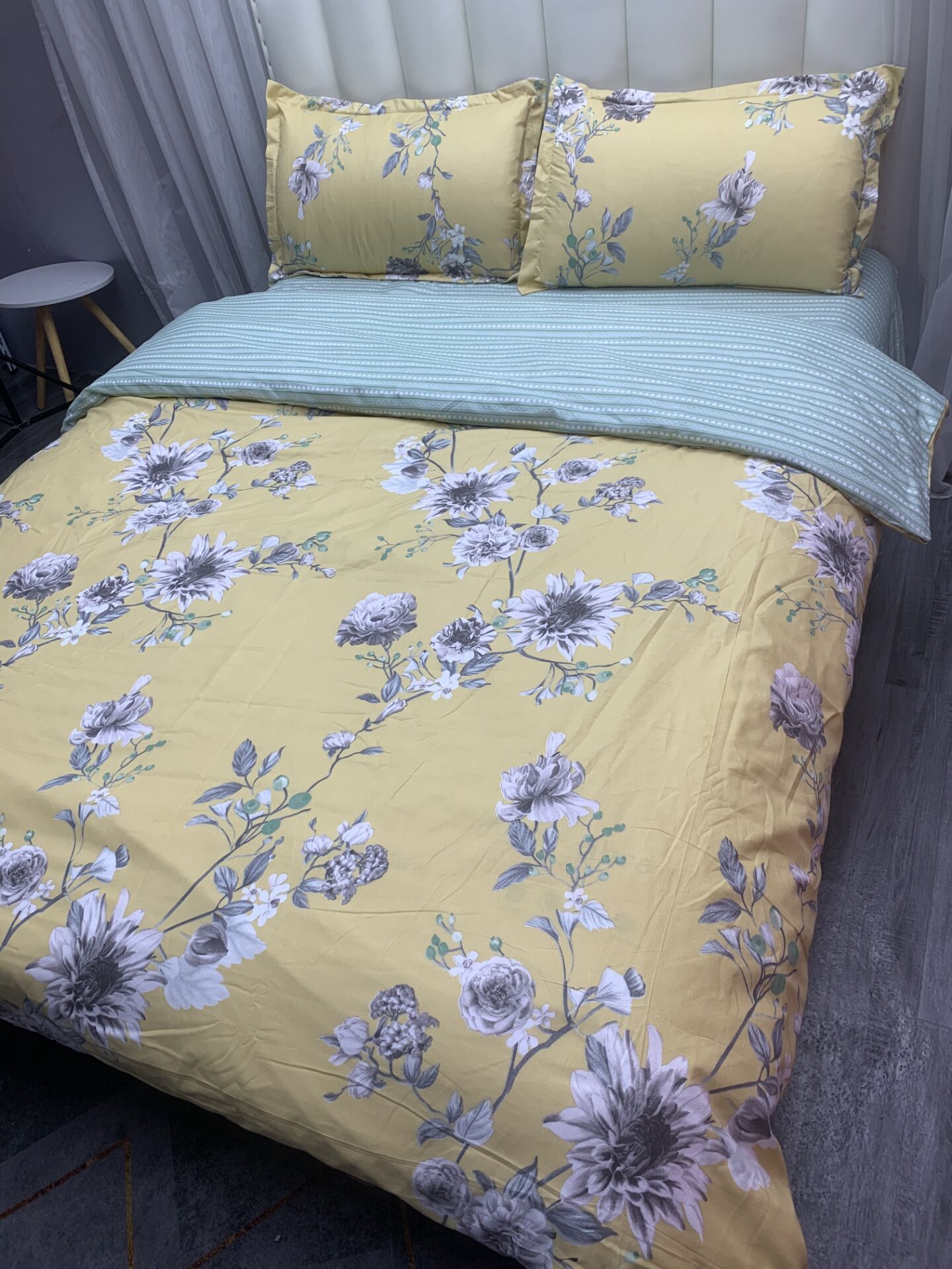 NTQME Soft Washable Retro Style Bedding Set Flower Printed Quilt Cover Dduvet Cover Queen Size