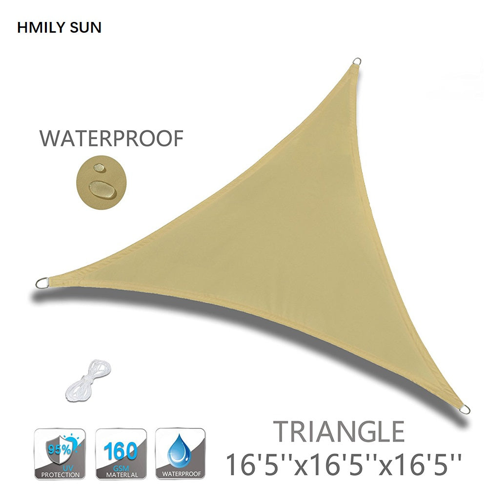 HMILY SUN uv resistant retractable triangle outdoor wind waterproof sun shade sail