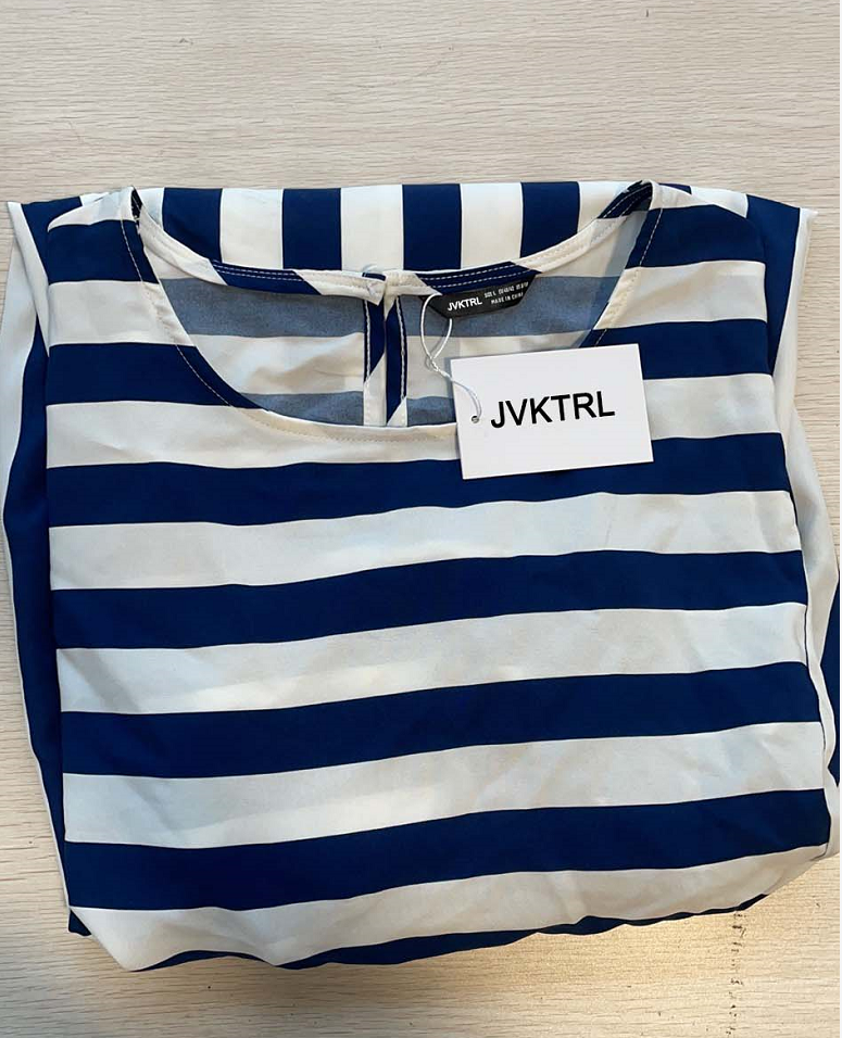JVKTRL Women cute Dress Ruffled short-sleeved striped stitching loose dress girls casual dresses