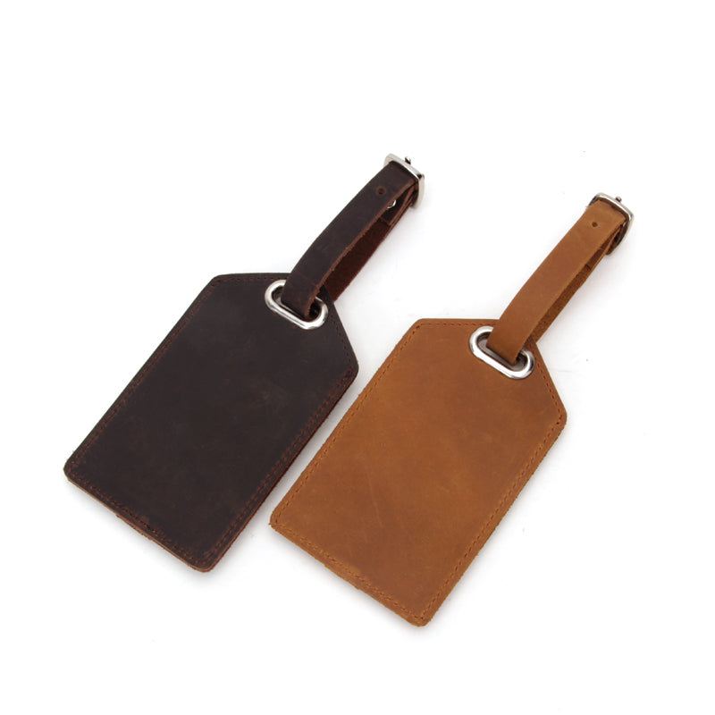 2 PCS Mifyfan Custom Travel Baggage Name ID Tag Personalized Premium Genuine Leather Luggage Tag