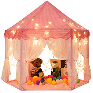 flycatdiary Baby play tent Princess Castle Tent with LED Light kids toy tents baby house