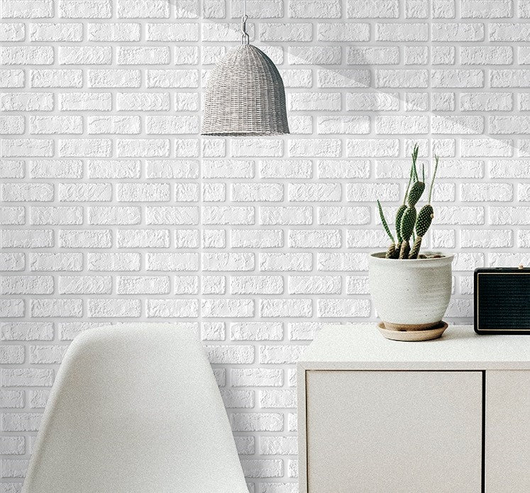 SABONPOP Modern Style Indoor Wall Decoration Waterproof 3D PVC Wallpaper Wall Panel 10 Tiles