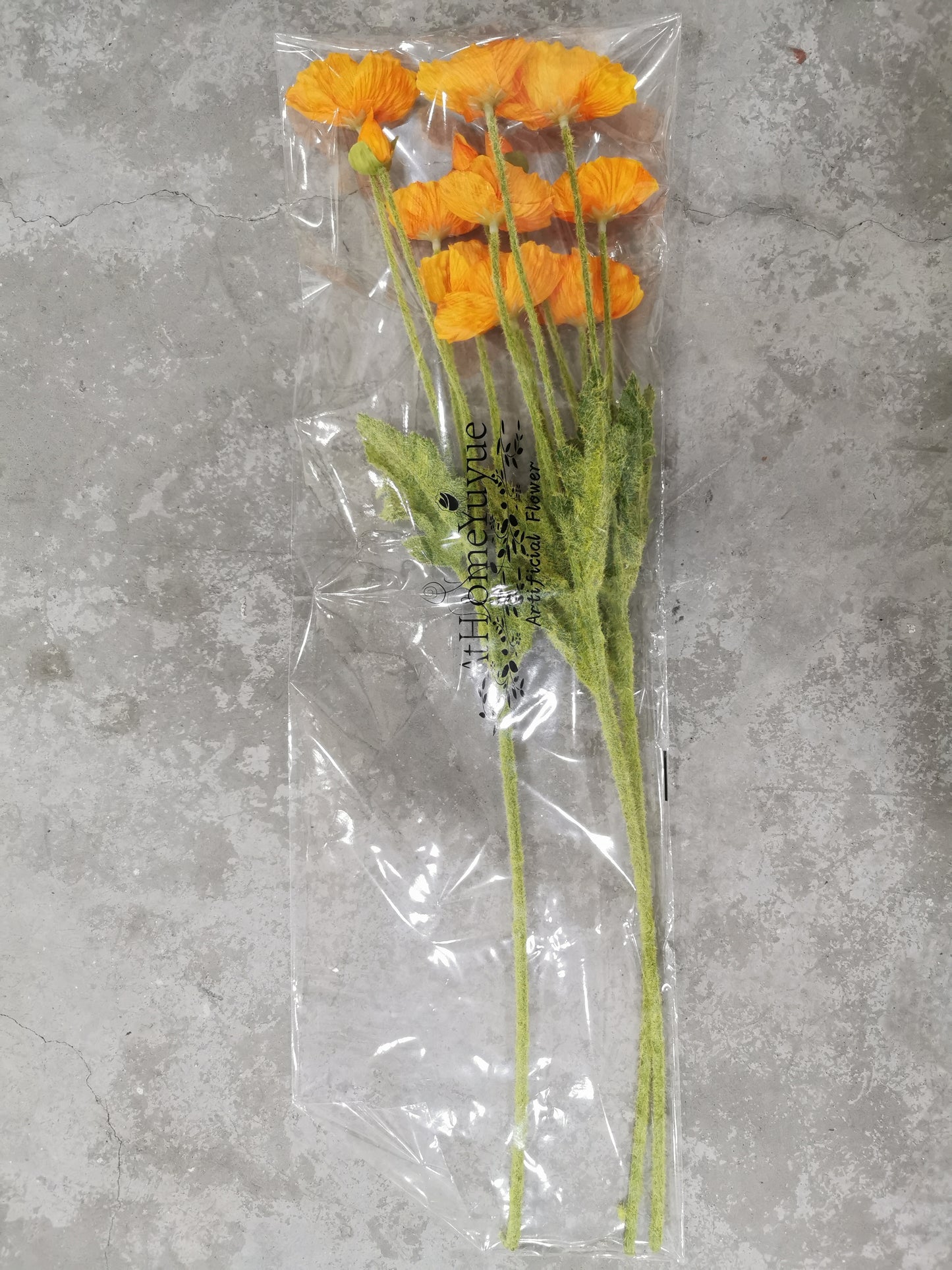 AtHomeYuyue Artificial poppy Fake flower Simulation poppy flower pack of 3 for Wedding Home Office Party Hotel Yard Decoration Restaurant Patio Festive Furnishing