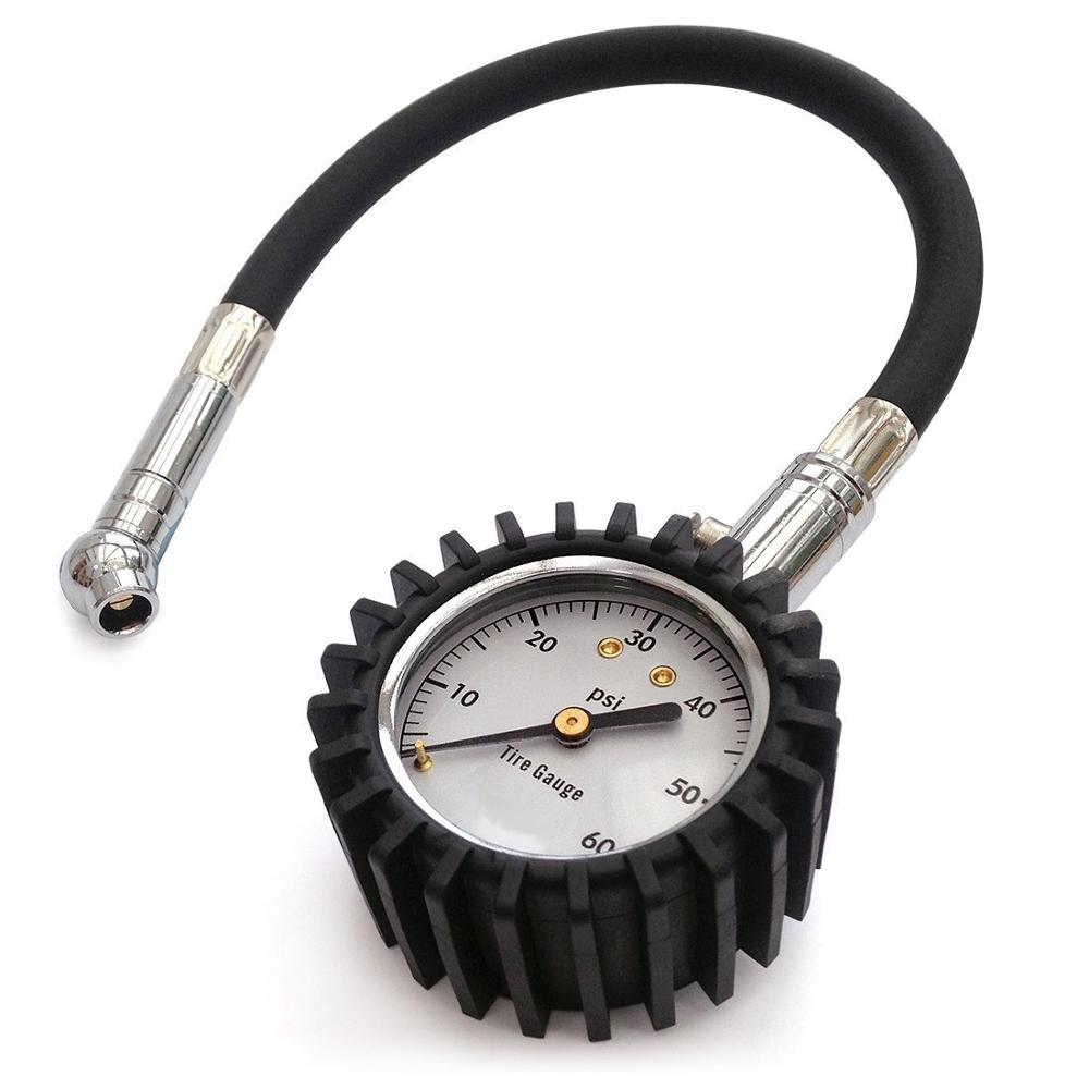 YIEJIFIRE Car Tire Pressure Gauge With Hose And Chuck Glow In Dark Dial Tire Gauge With Hose