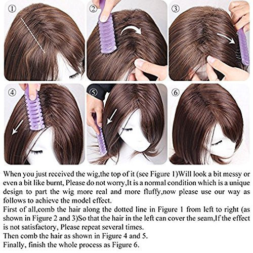 simkaylee light brown wig Synthetic Hair Fiber Highlight Multicolor Wigs for Women (Mixcolor 3)