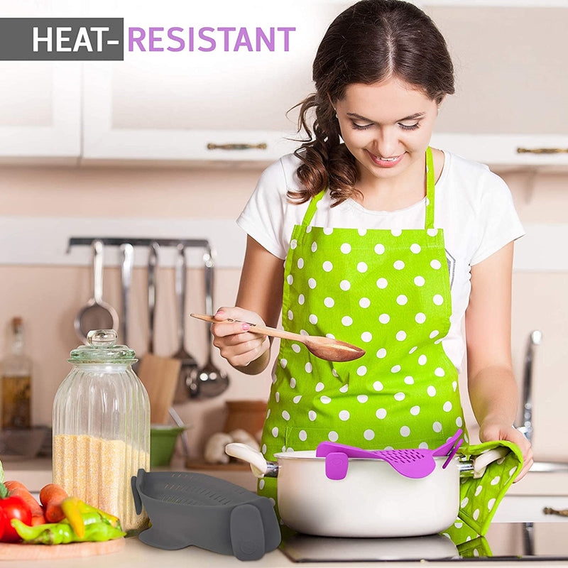 Adjustable Silicone Clip On Strainer Food Grade Heat Resistant Pot Drain Pan Strainer Liquid Drainer Kitchen Colander Strainer