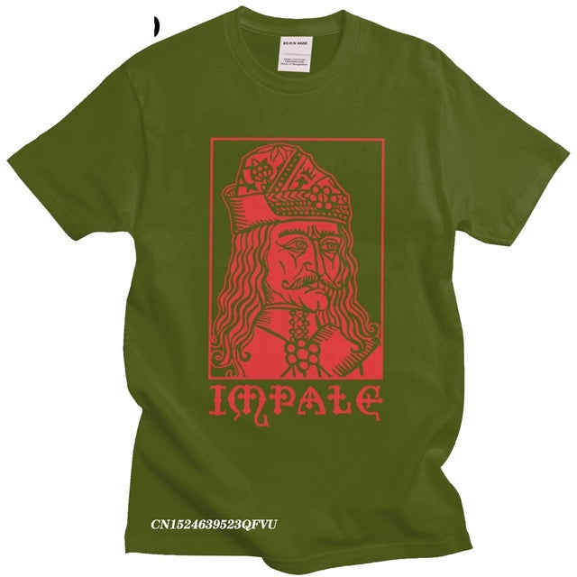 Vlad The Impaler Dracula T Shirts Men Pure Cotton Novelty T-Shirts Tepes Gothic Vampire Horror Movie Tee Camisas Men Tops