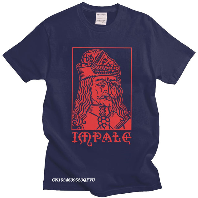 Vlad The Impaler Dracula T Shirts Men Pure Cotton Novelty T-Shirts Tepes Gothic Vampire Horror Movie Tee Camisas Men Tops