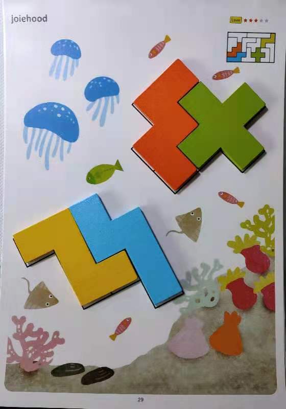 12 PCS WoodenTetris Puzzle with 30 Double-Sided Design Cards(60 Patterns) and Storage Bag in Gift Box,Joiehood Montessori Brain Teasers Toys for Kid & Adult.Colourful Blocks Game