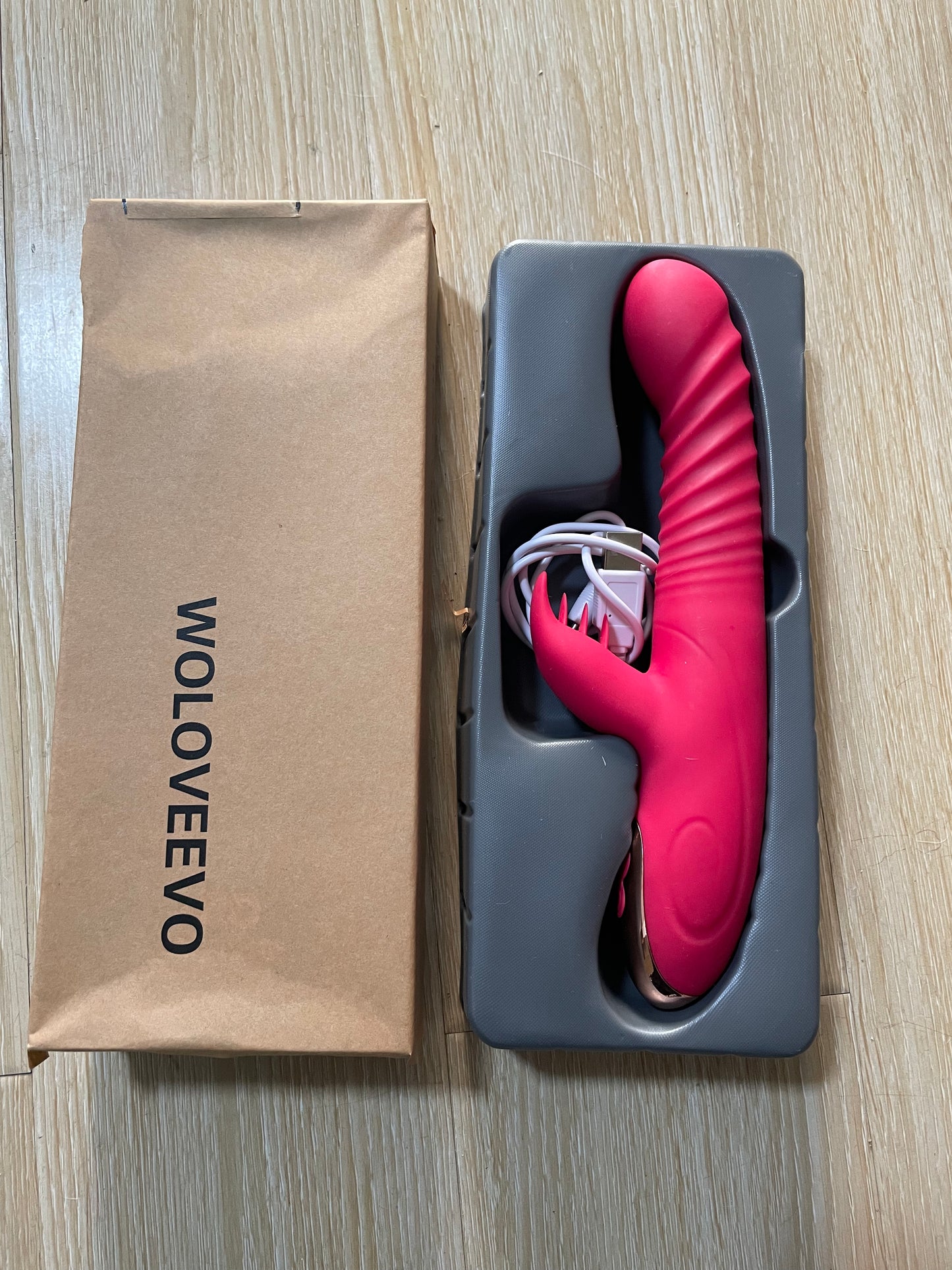 WOLOVEEVO Rose Flapped Clitoral G Spot Rabbit Vibrator Liquid Silicon Bunny Clitoris Nipple Dildo Stimulator Adult Sex Toys for Couple & Women with Powerful 7-Vibration Patterns (Pink)