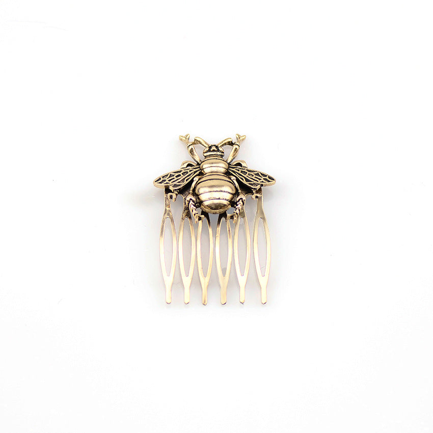 IDEAJOY Hair Accessories Women Vintage Animal Bumble Bee Slide Gold Hair Comb Hair Clip (Pack of 2)