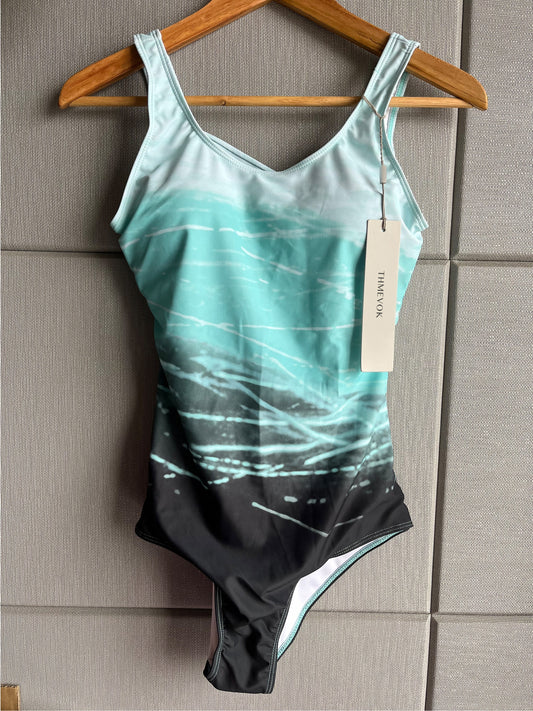 THMEVOK One-Piece Swimsuit Sexy Cross Back Beachwear for Women Athletic Training