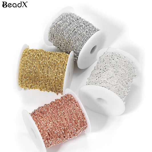 BEADX Stainless Steel Beads Chain Jewelry Making Necklace Chains