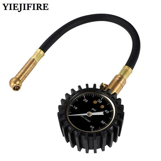YIEJIFIRE Car Tire Pressure Gauge With Hose And Chuck Glow In Dark Dial Tire Gauge With Hose