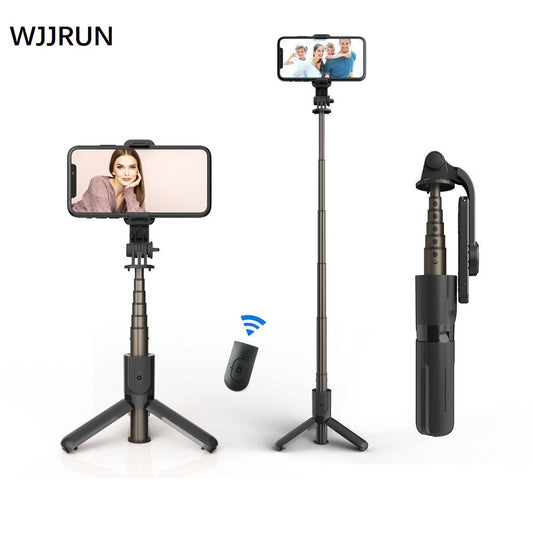 WJJRUN 360 Rotating 3 In 1 Selfie Stick With Tripod Selfiestick Tripode For Tiktok Instagram Mobile Phone Accessories