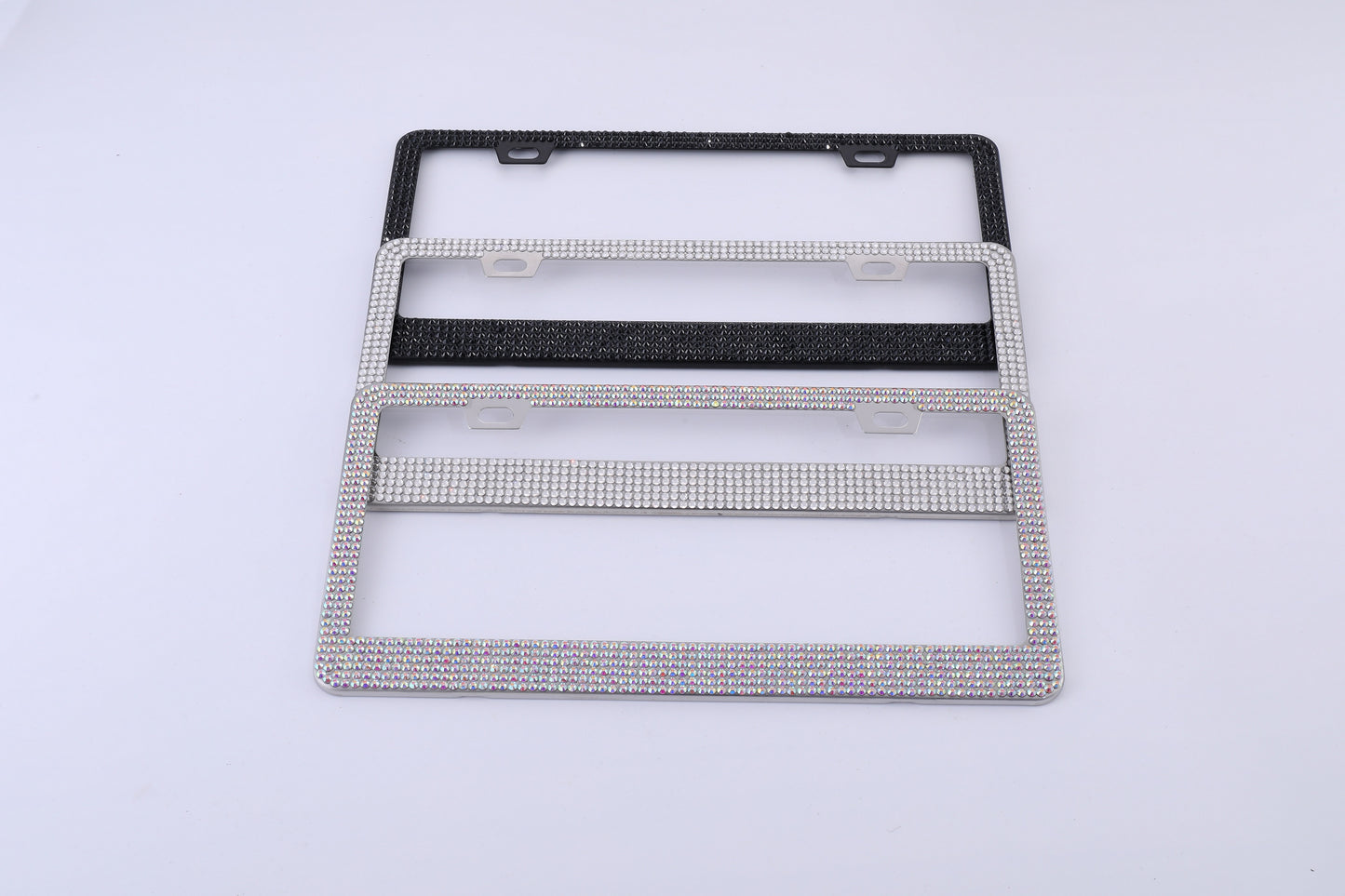 SJ_PAL Crystal Bling Rhinestone Car License Plate Fashion Style License Plate Frame