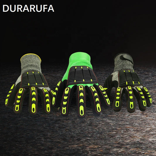 DURARUFA Anti Impact Resistant Auto Mechanic Safety Work Construction Protective Gloves