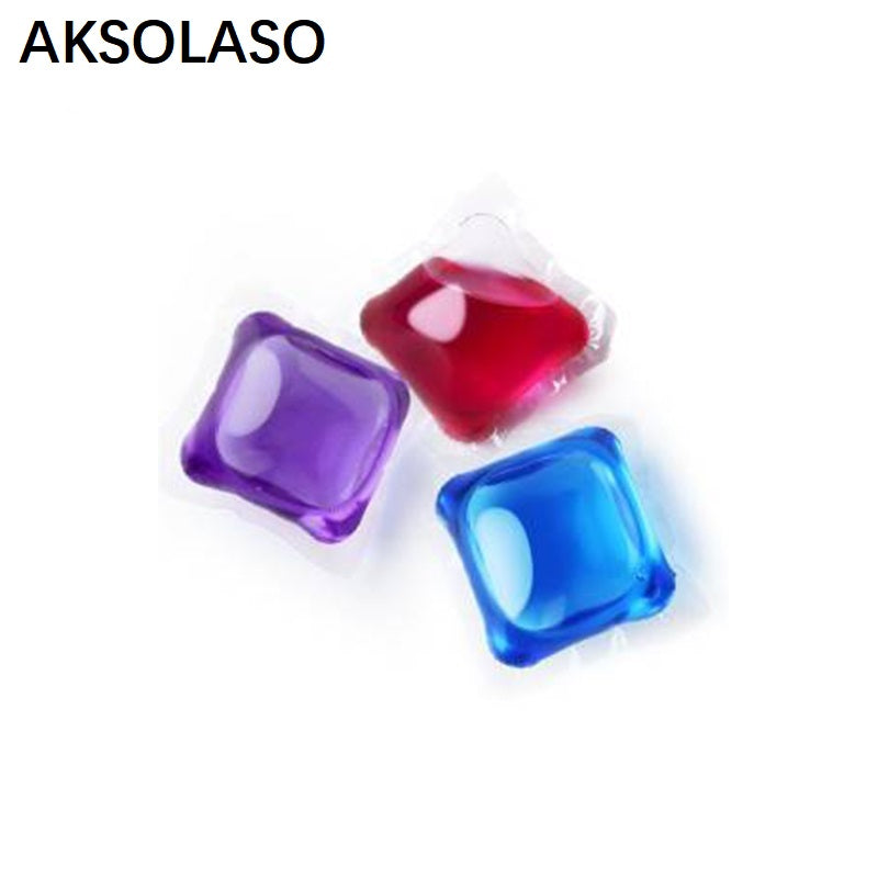 AKSOLASO 3 in 1 wholesale color high density Boxed laundry beads liquid detergent laundry pods