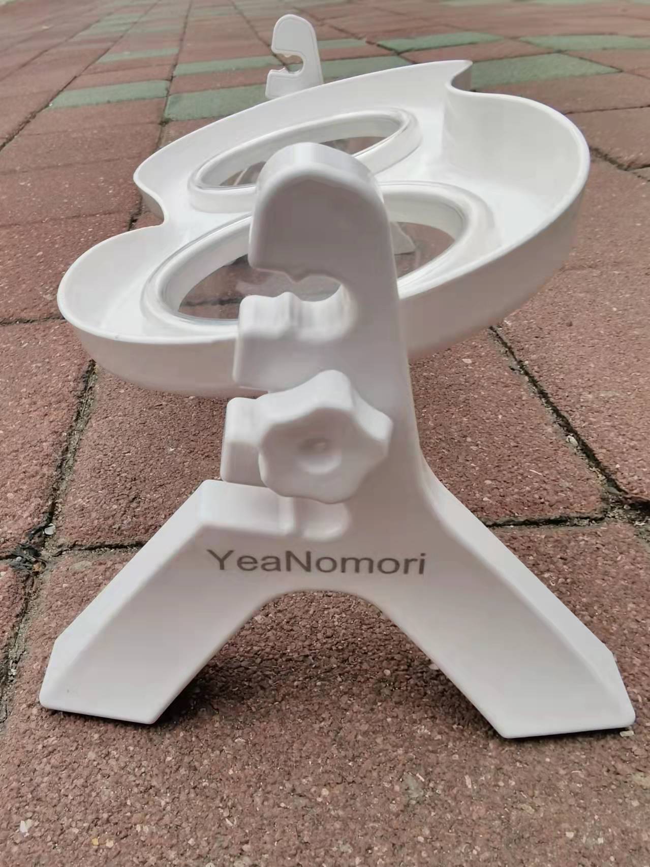 yeanomori Adjustable ABS Plastic Pet Food Bowl Anti-choking Slow Feeder Food Water Double Bowl
