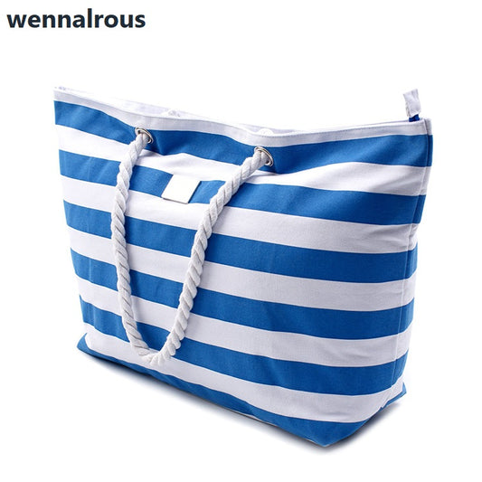 wennalrous High quality  shopping tote bag cotton canvas beach bag