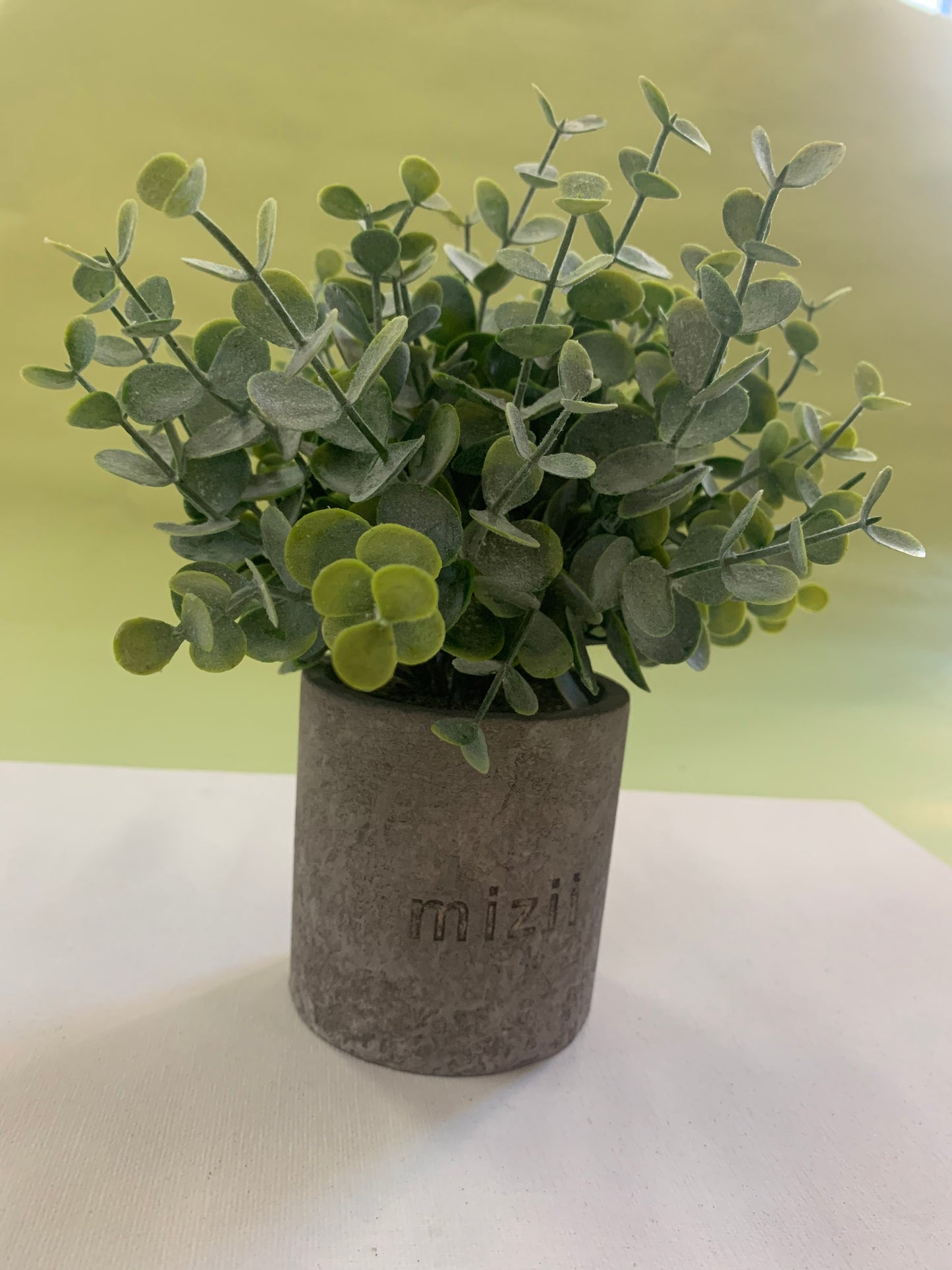 mizii Home Decor Indoor Artificial Potted Mini Plant Flower Topiary With Pots