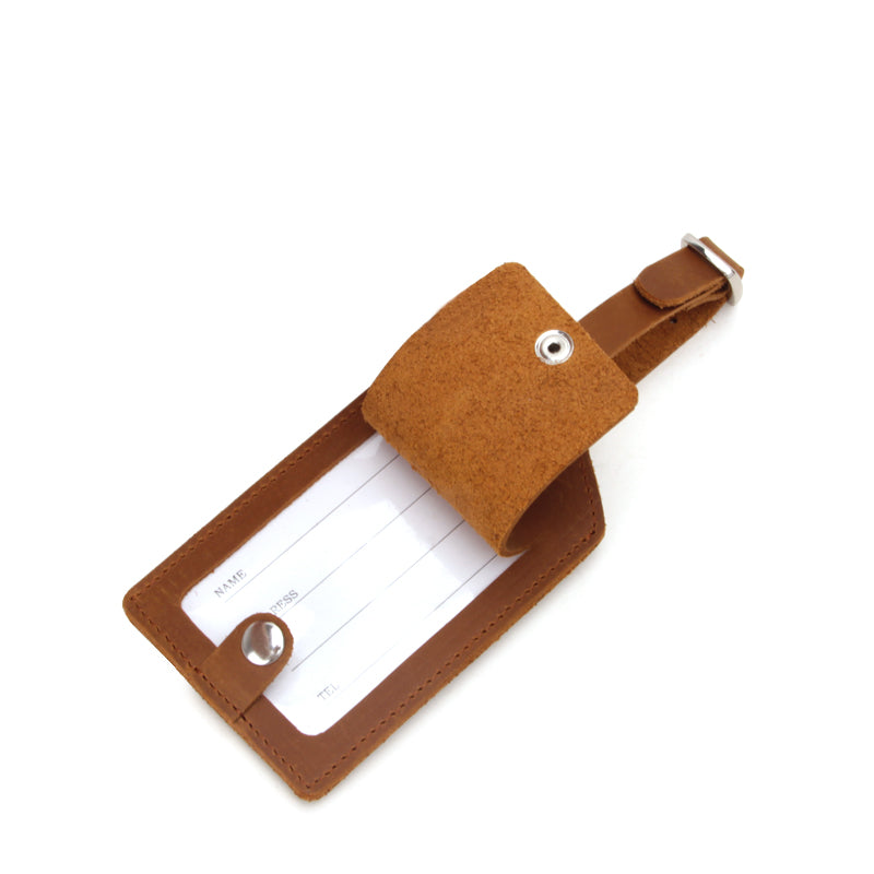 2 PCS Mifyfan Custom Travel Baggage Name ID Tag Personalized Premium Genuine Leather Luggage Tag
