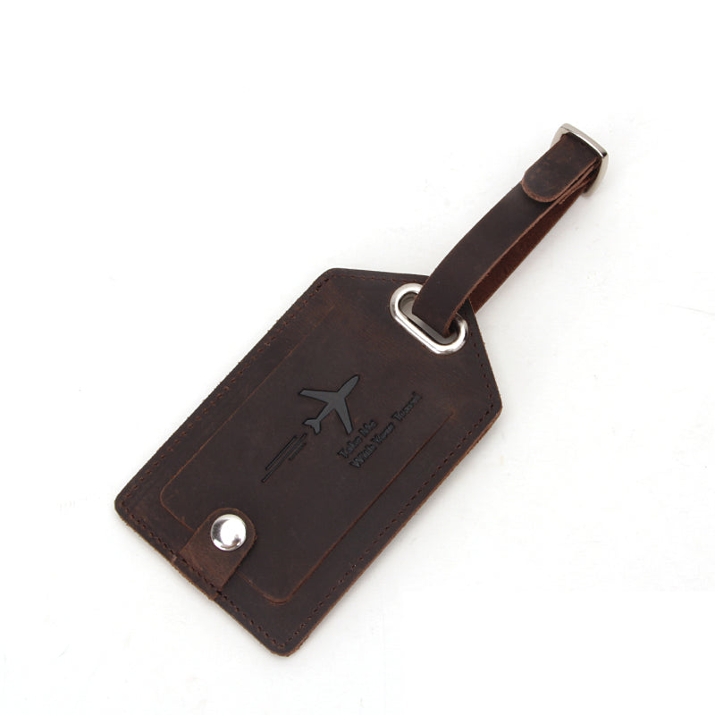 2 PCS Mifyfan Custom Travel Baggage Name ID Tag Personalized Premium Genuine Leather Luggage Tag