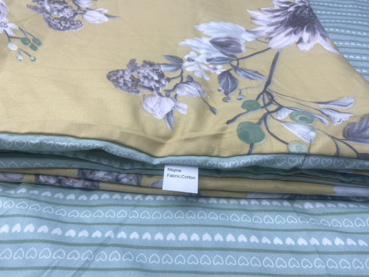 NTQME Soft Washable Retro Style Bedding Set Flower Printed Quilt Cover Dduvet Cover Queen Size