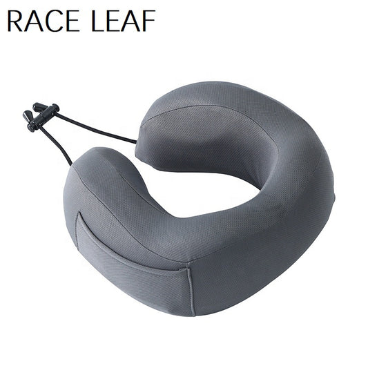 RACE LEAF u-shape round neck pain protection car ergonomic neck support travel bamboo twist memory foam neck pillow with punched holes